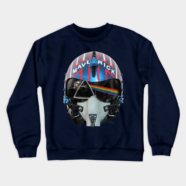 Dark Side Of The Maverick Helmet Top Gun Crewneck Sweatshirt by Rebus28